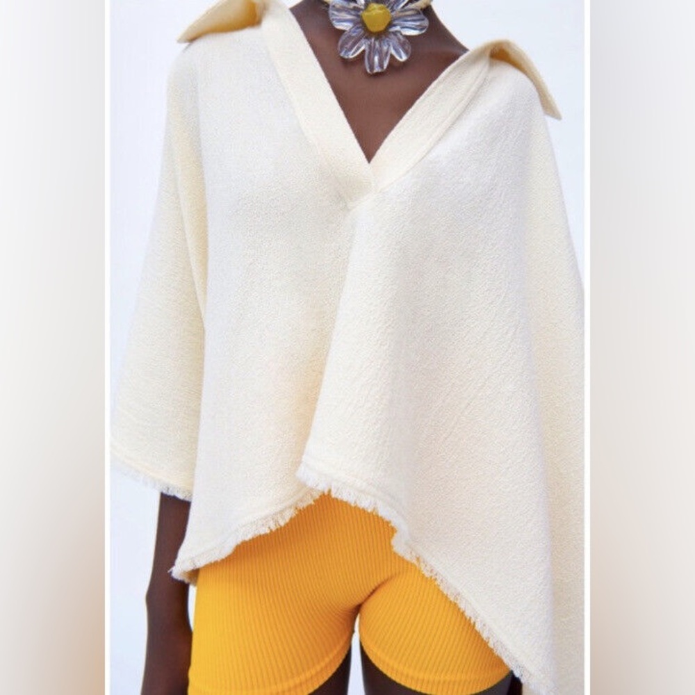 Zara Cropped Poncho Top